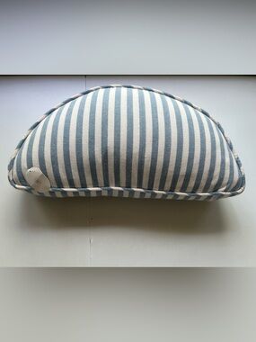 Threshold Blue and White Striped Crescent Accent Pillow
